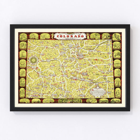 Vintage Map of Colorado 1930