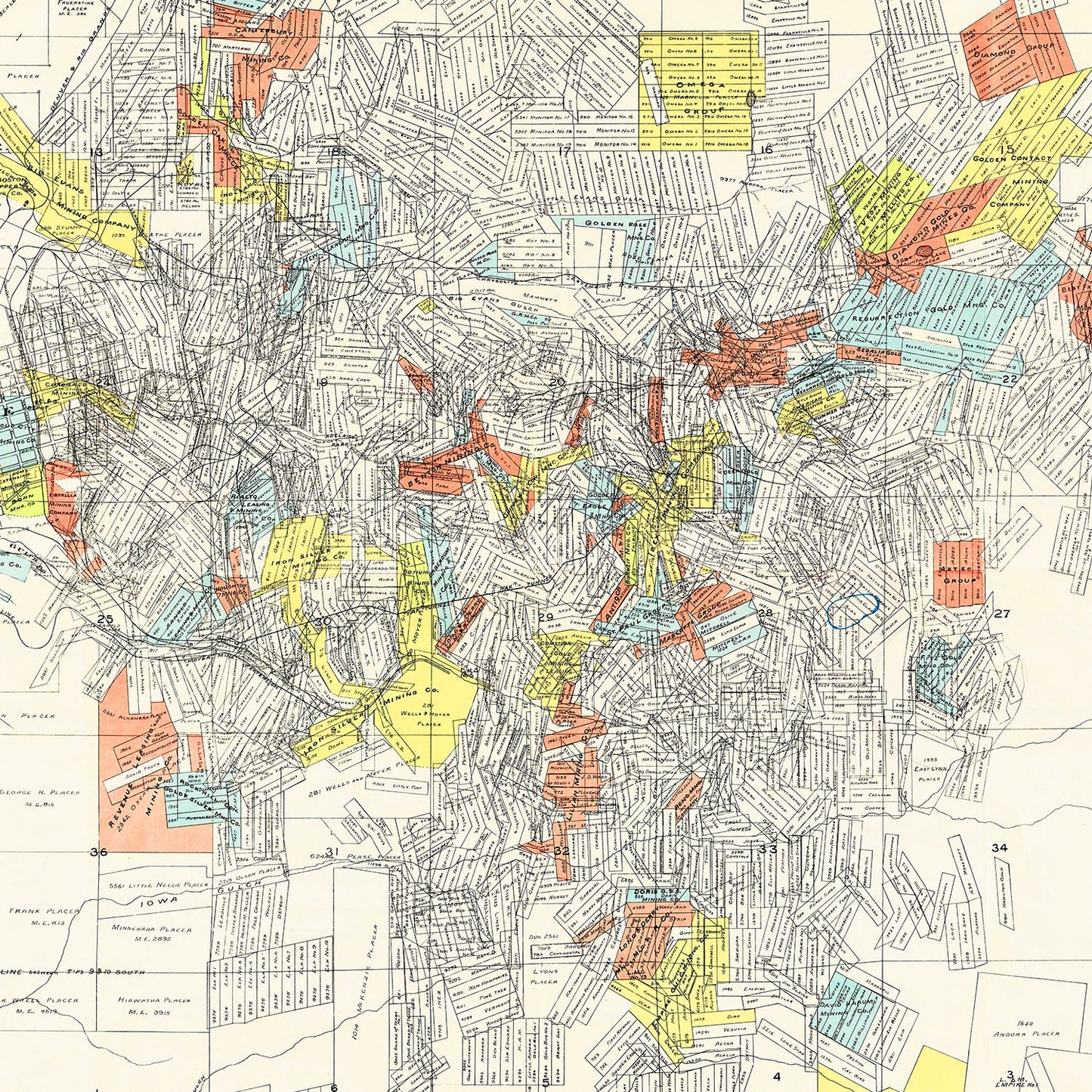 Vintage Leadville Mining District Map 1901