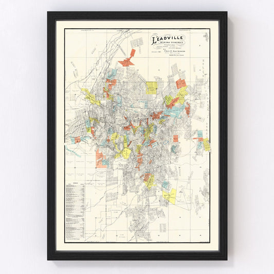 Vintage Leadville Mining District Map 1901