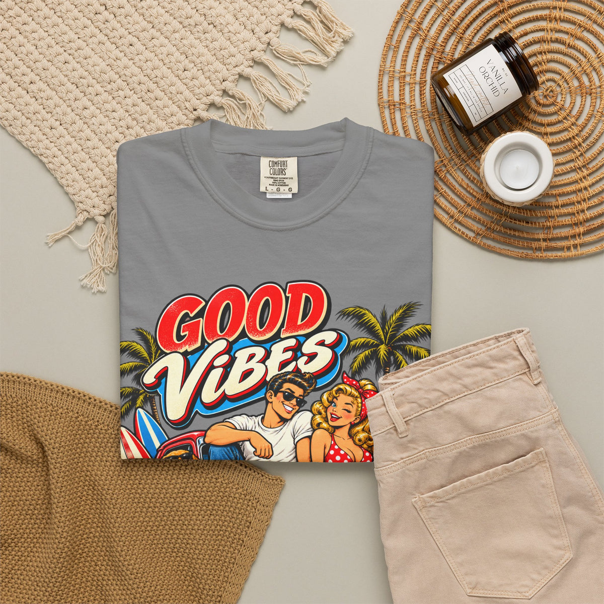 Good Vibes Retro Beach T-Shirt