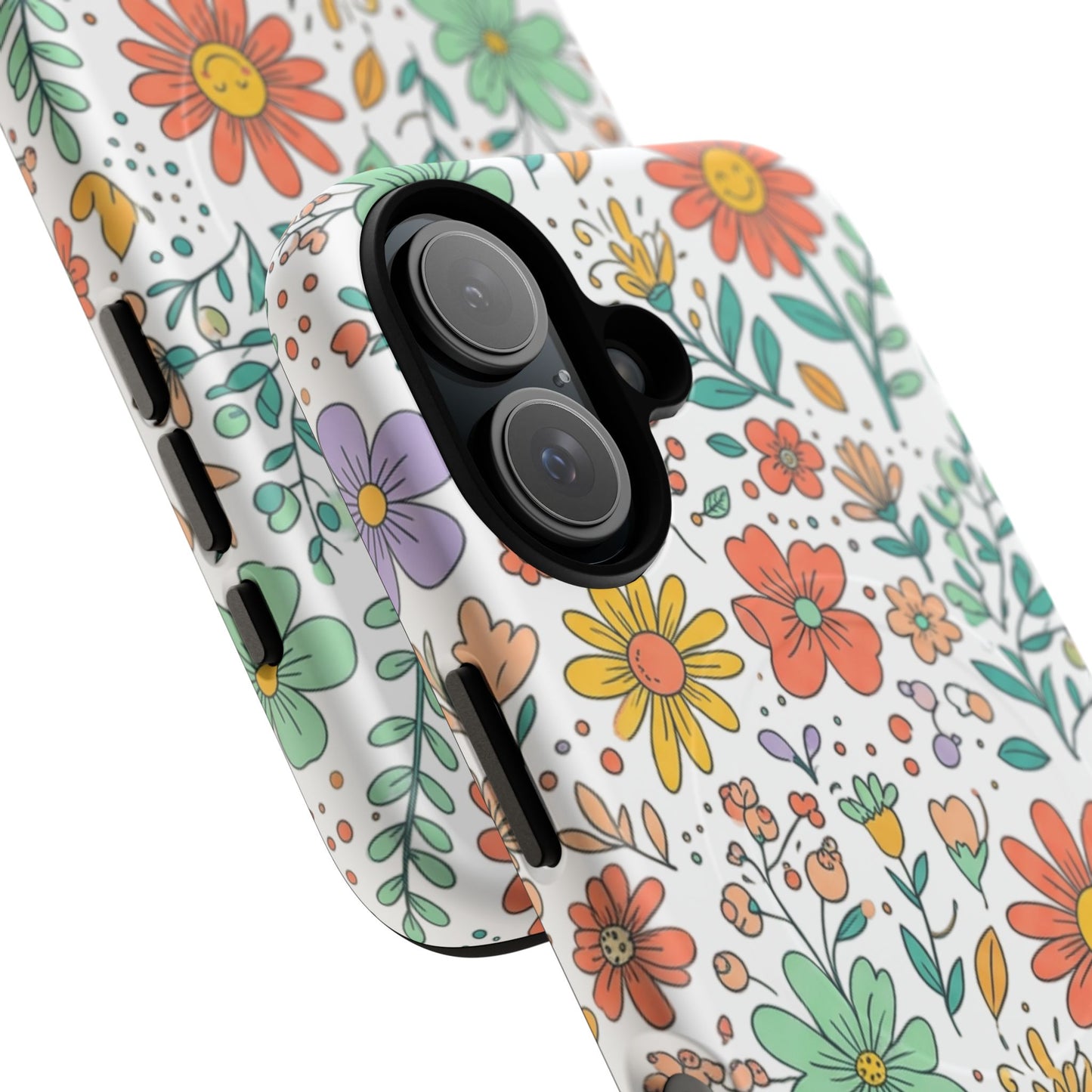 Floral Doodle Tough Magnetic Phone Case – Colorful Wildflower Protection