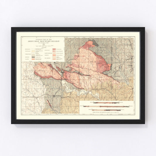 Vintage Arbuckle Mountain Region Map 1903