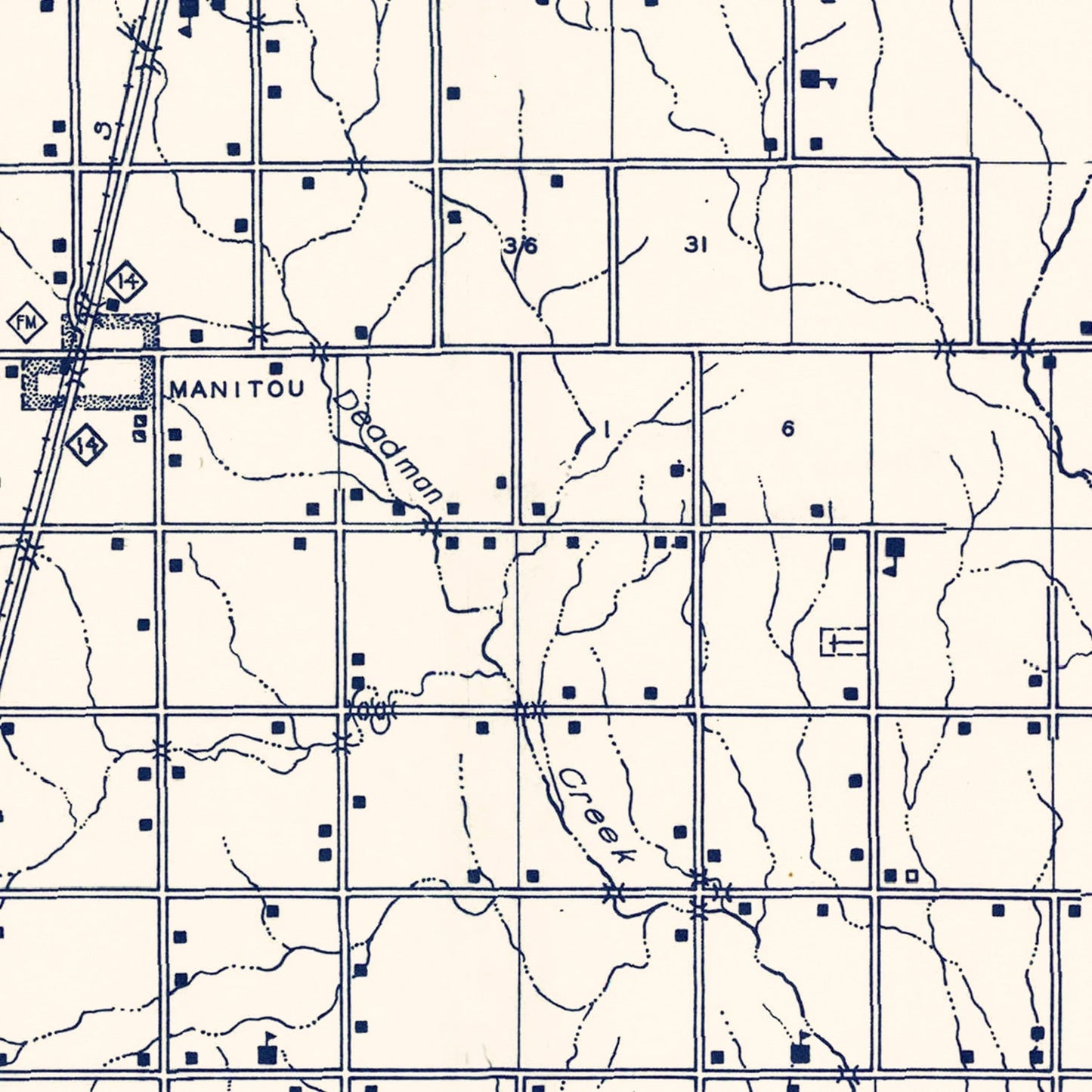 Vintage Map of Tillman County, Oklahoma 1936