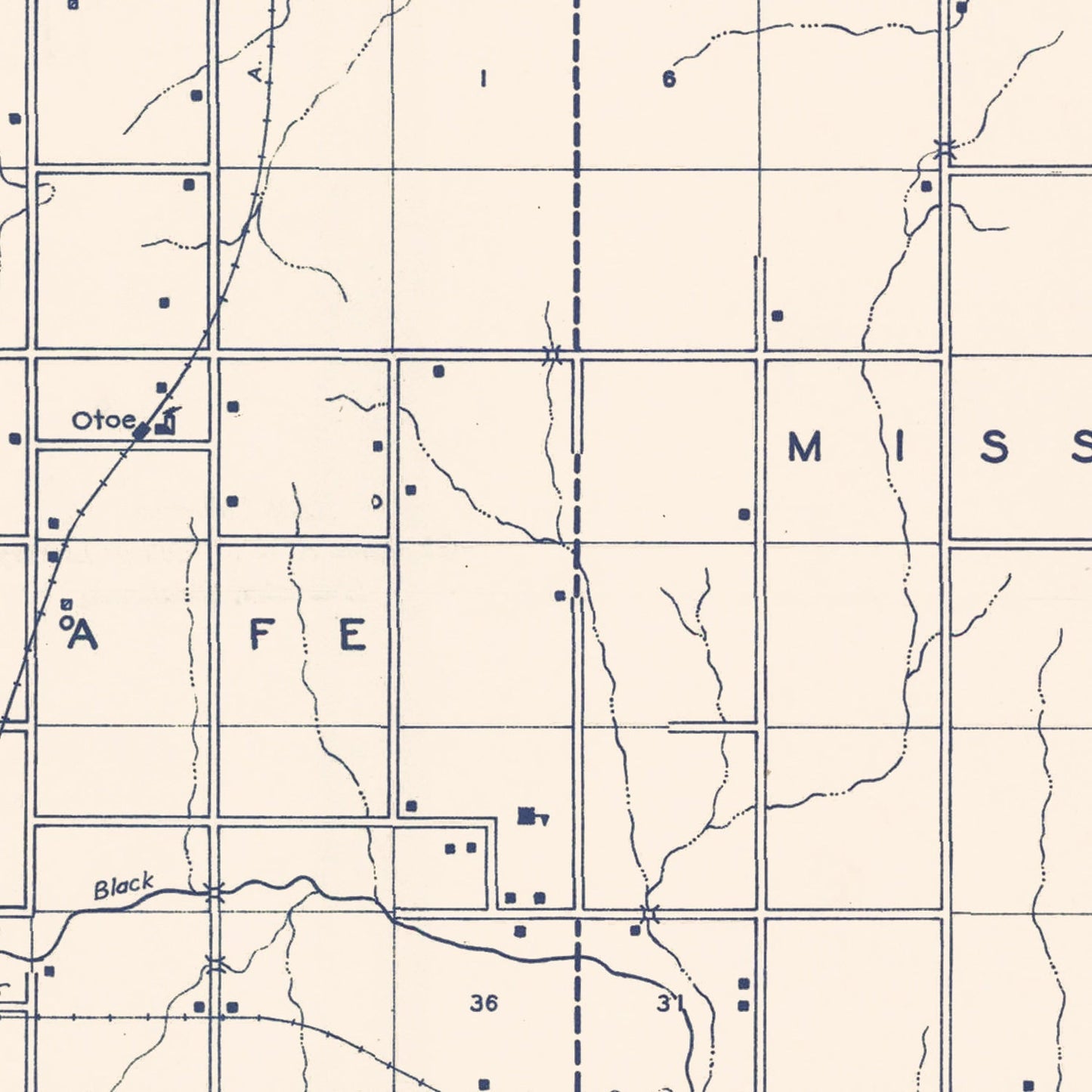 Vintage Map of Noble County, Oklahoma 1936