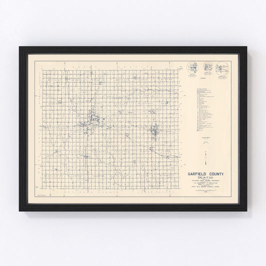 Vintage Map of Garfield County, Oklahoma 1936