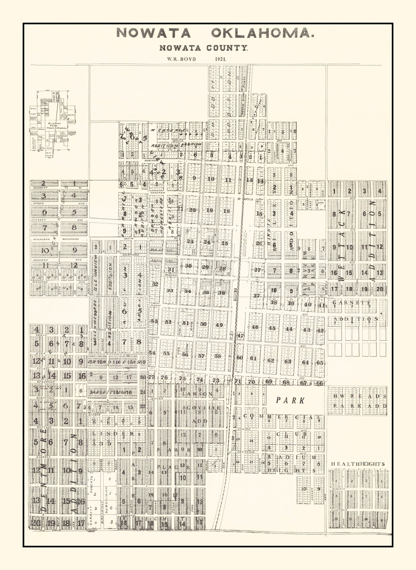 Vintage Map of Nowata County, Oklahoma 1921