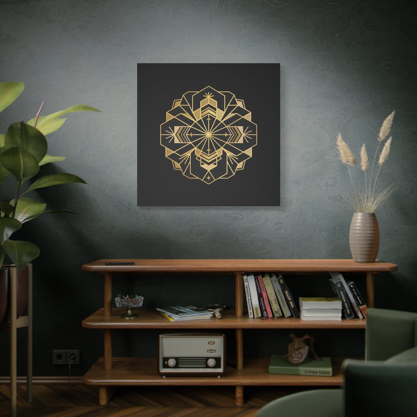 Gold Geometric Mandala Canvas