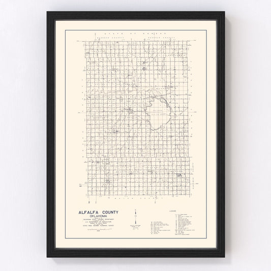 Vintage Map of Alfalfa County, Oklahoma 1936