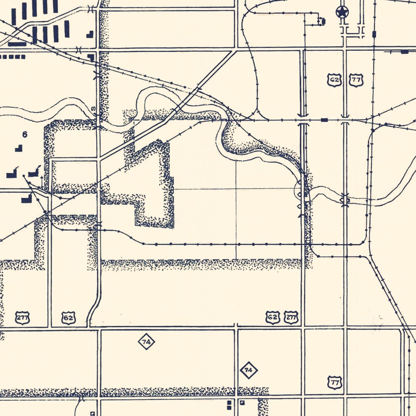 Vintage Map of Oklahoma County, Oklahoma 1936