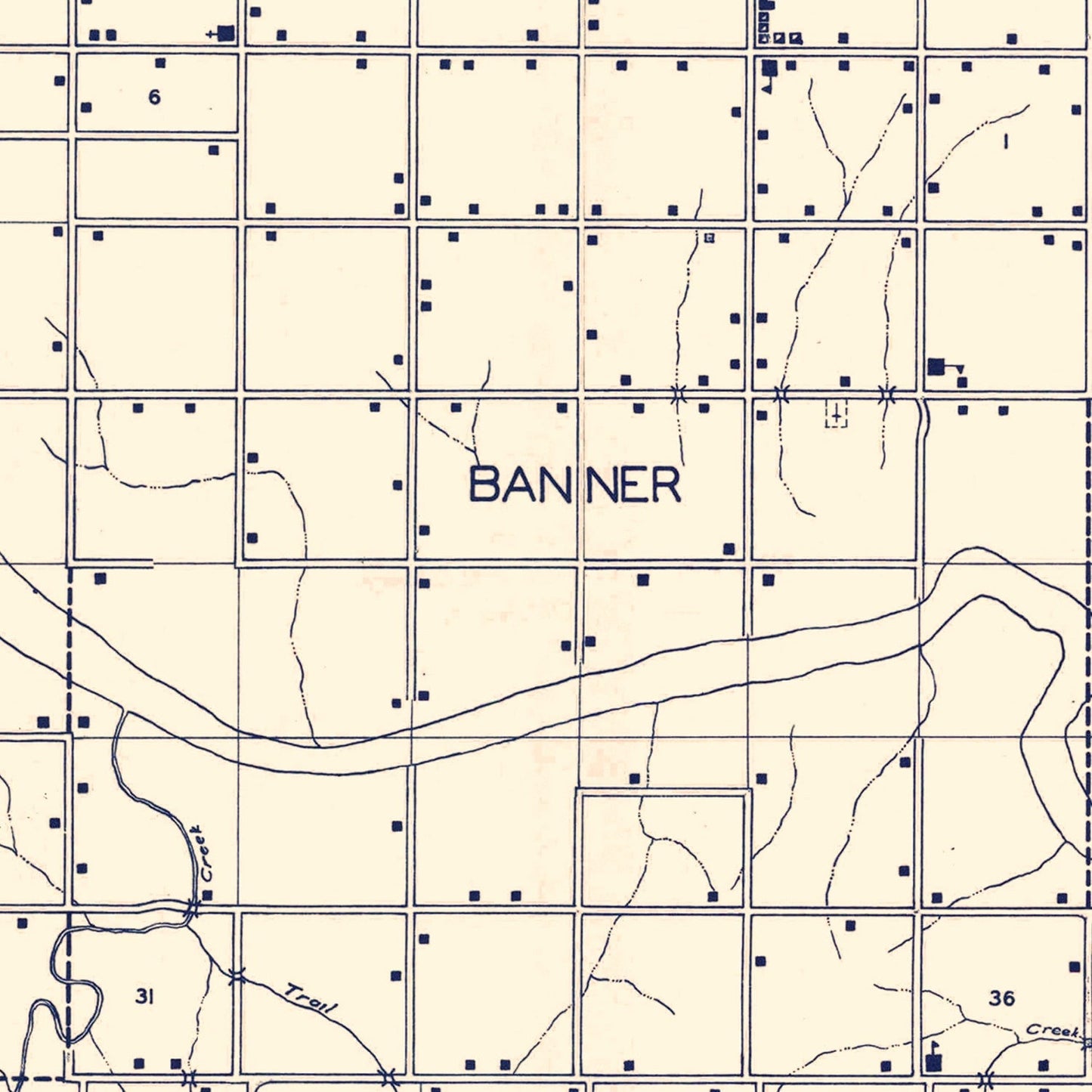 Vintage Map of Kingfisher County, Oklahoma 1936