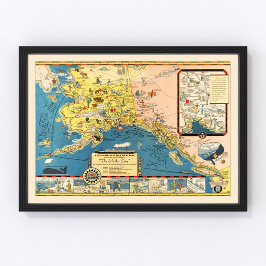 Vintage Map of Alaska 1934