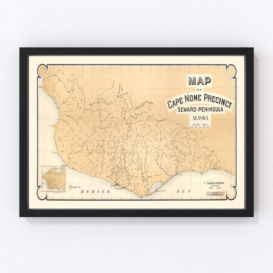Vintage Cape Nome Alaska Map 1904