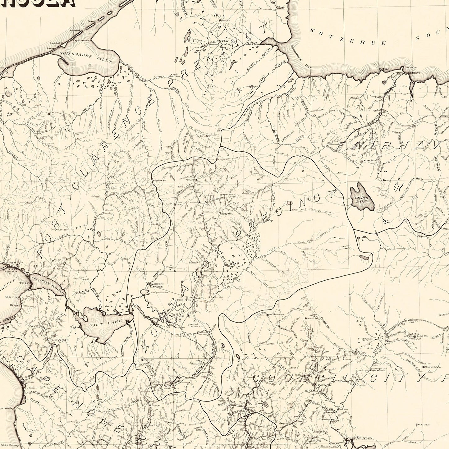 Vintage Seward Peninsula Map 1900