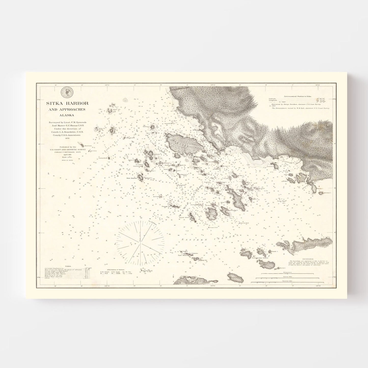 Vintage Sitka Harbor Map 1881