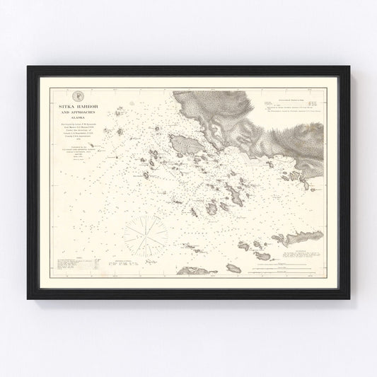 Vintage Sitka Harbor Map 1881