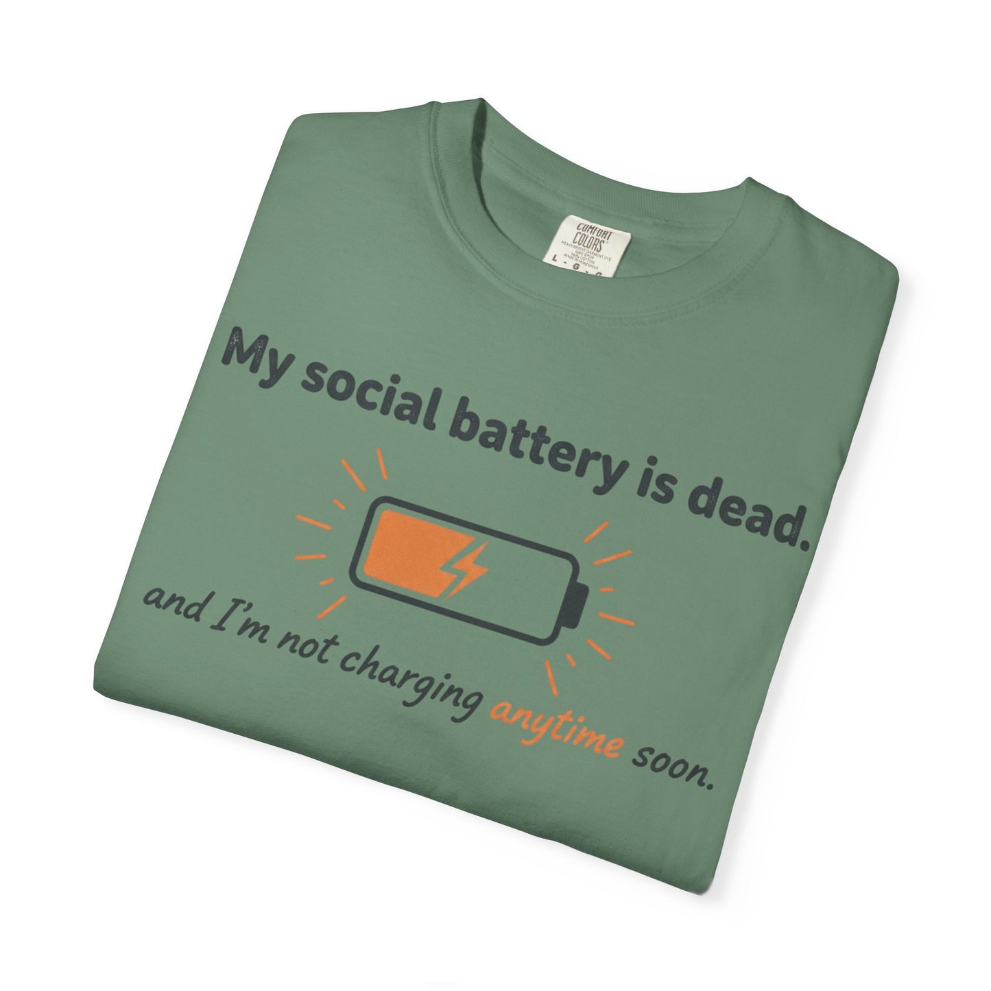 My social battery is dead T-shirt | low battery graphic tee