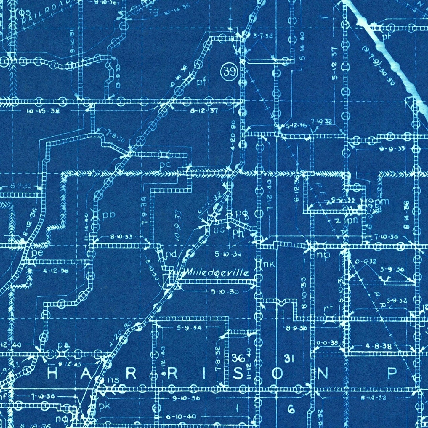 Vintage Map of Boone County, Indiana 1936