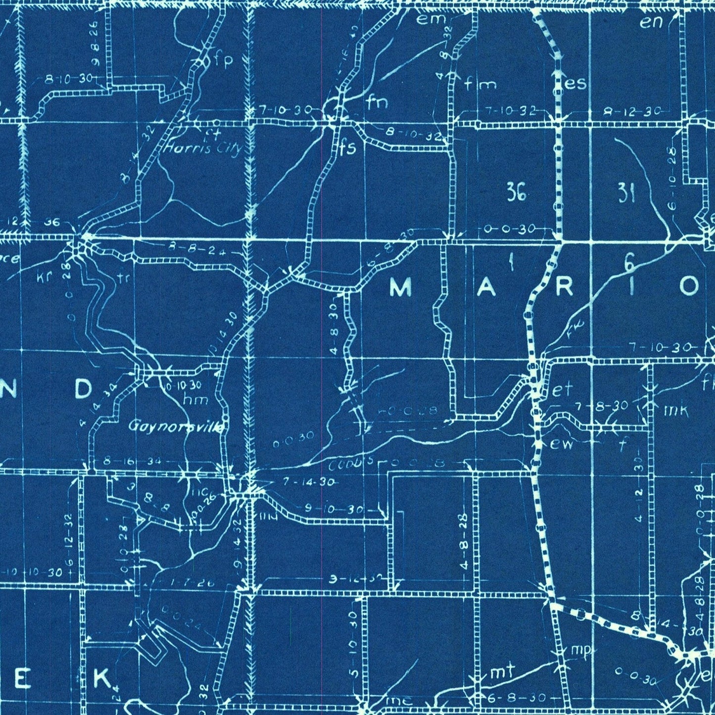 Vintage Map of Decatur County, Indiana 1936