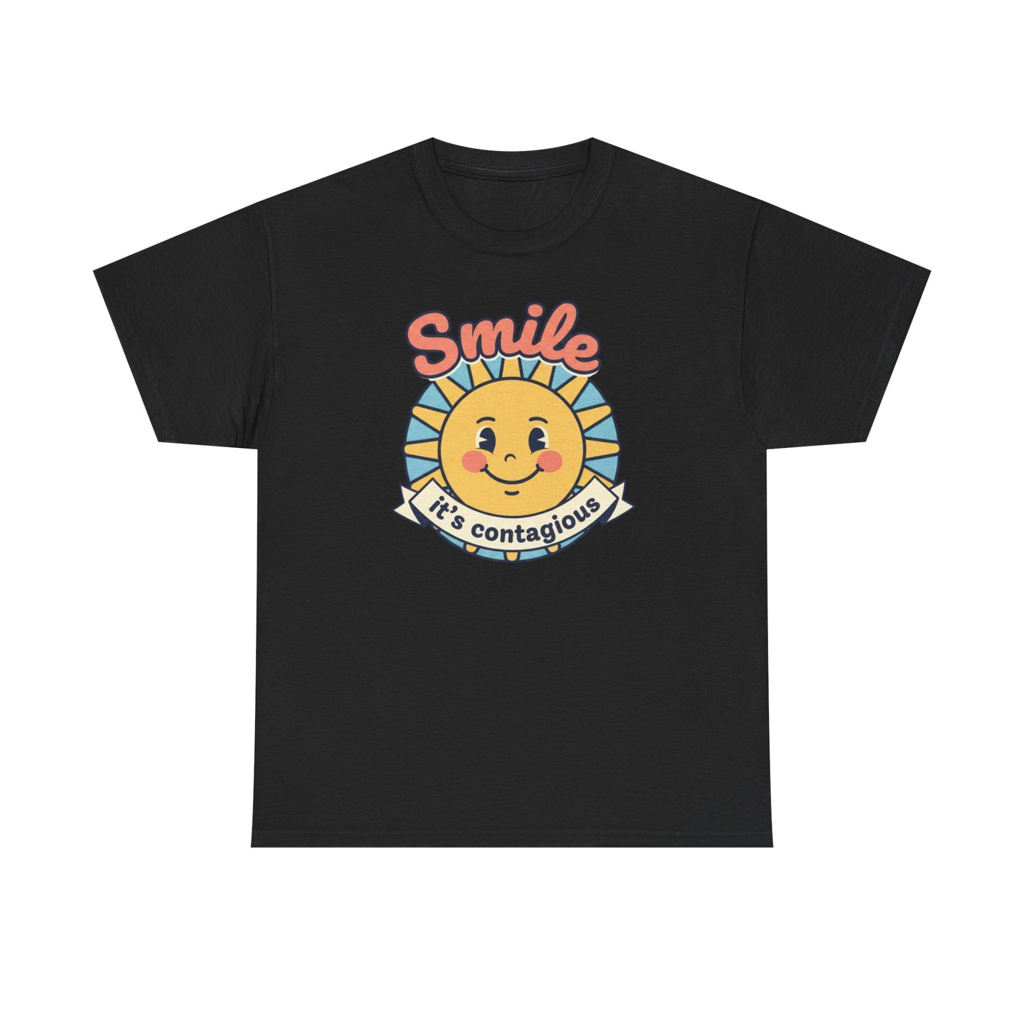 Smiling Sun "Smile It's Contagious" Tee | Cute Retro Sunshine Tee