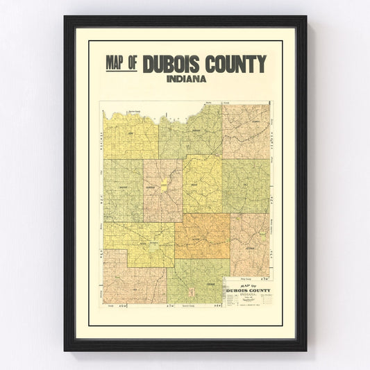 Vintage Map of Dubois County, Indiana 1914