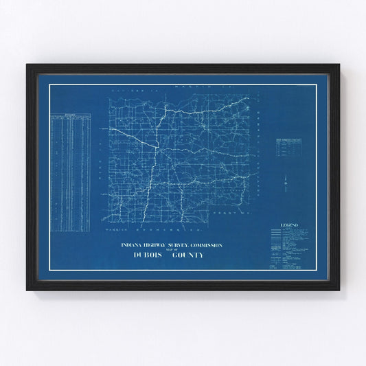 Vintage Map of Dubois County, Indiana 1936