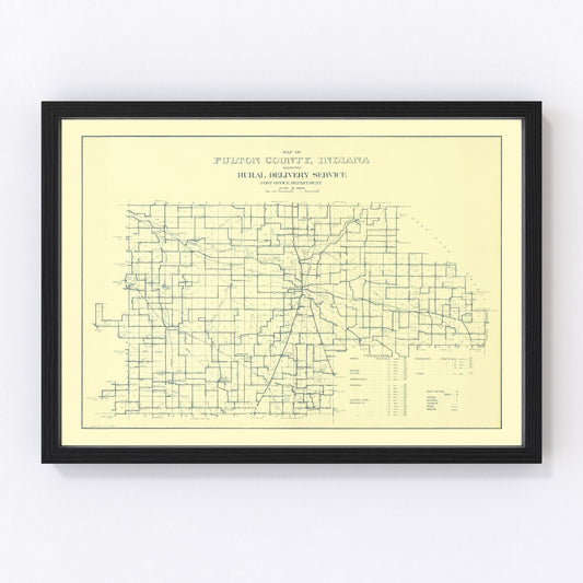 Vintage Map of Fulton County, Indiana 1911