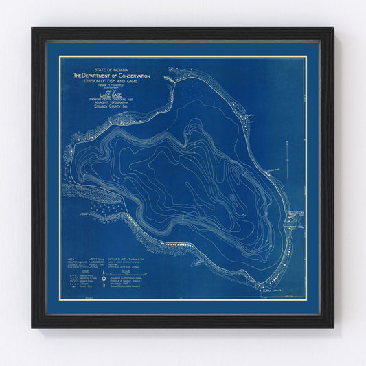 Vintage Gage Lake, IN Map 1923