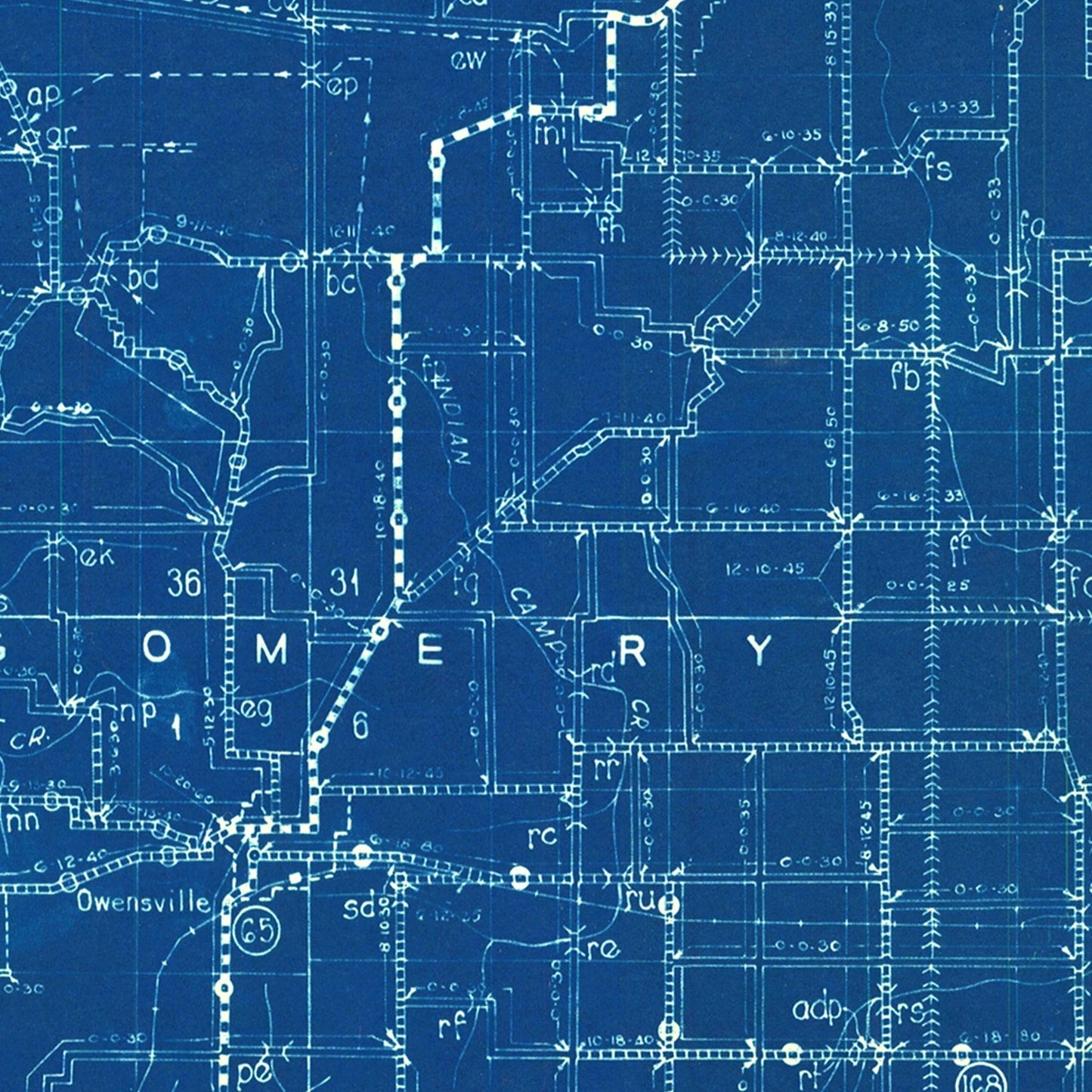 Vintage Map of Gibson County, Indiana 1936