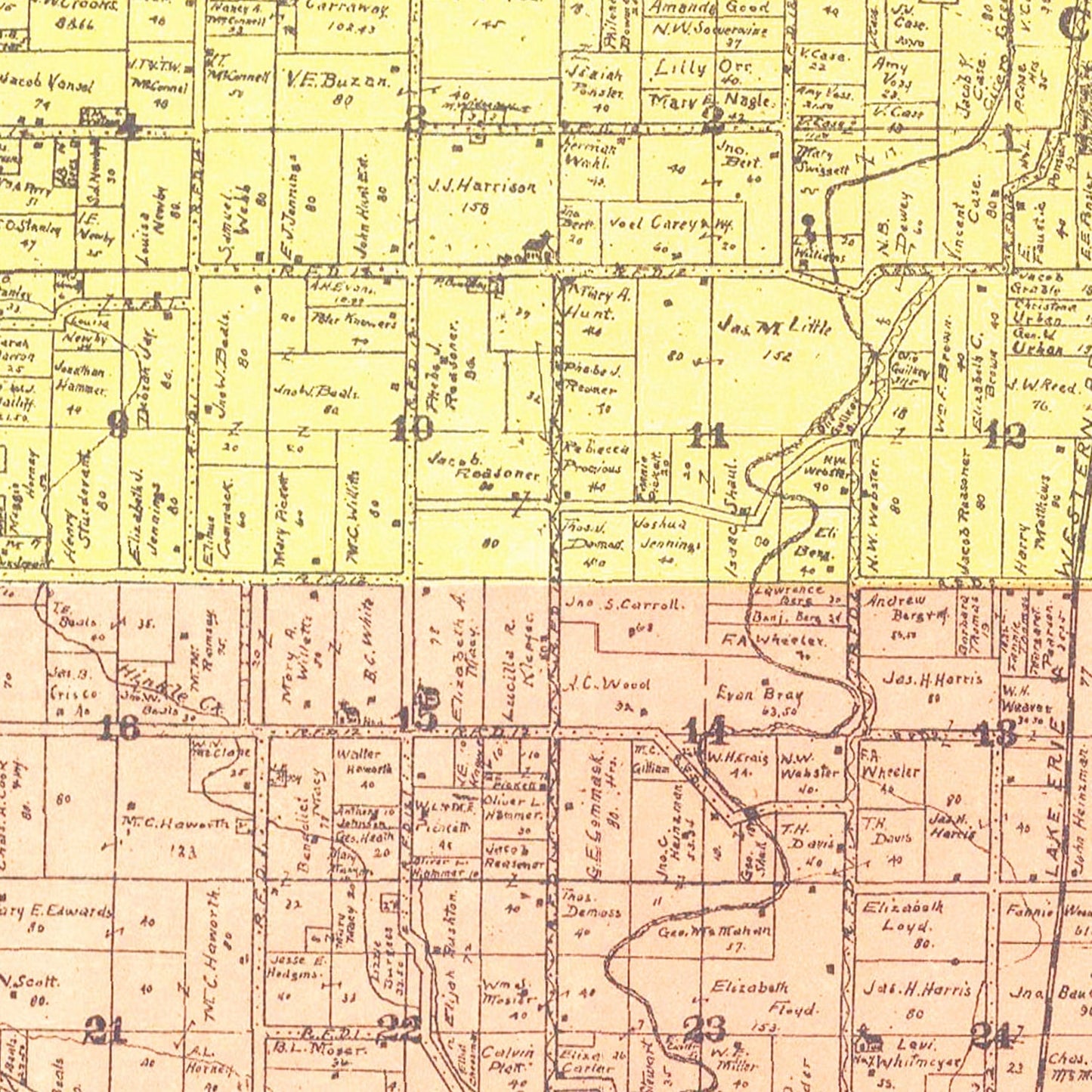 Vintage Map of Hamilton County, Indiana 1906