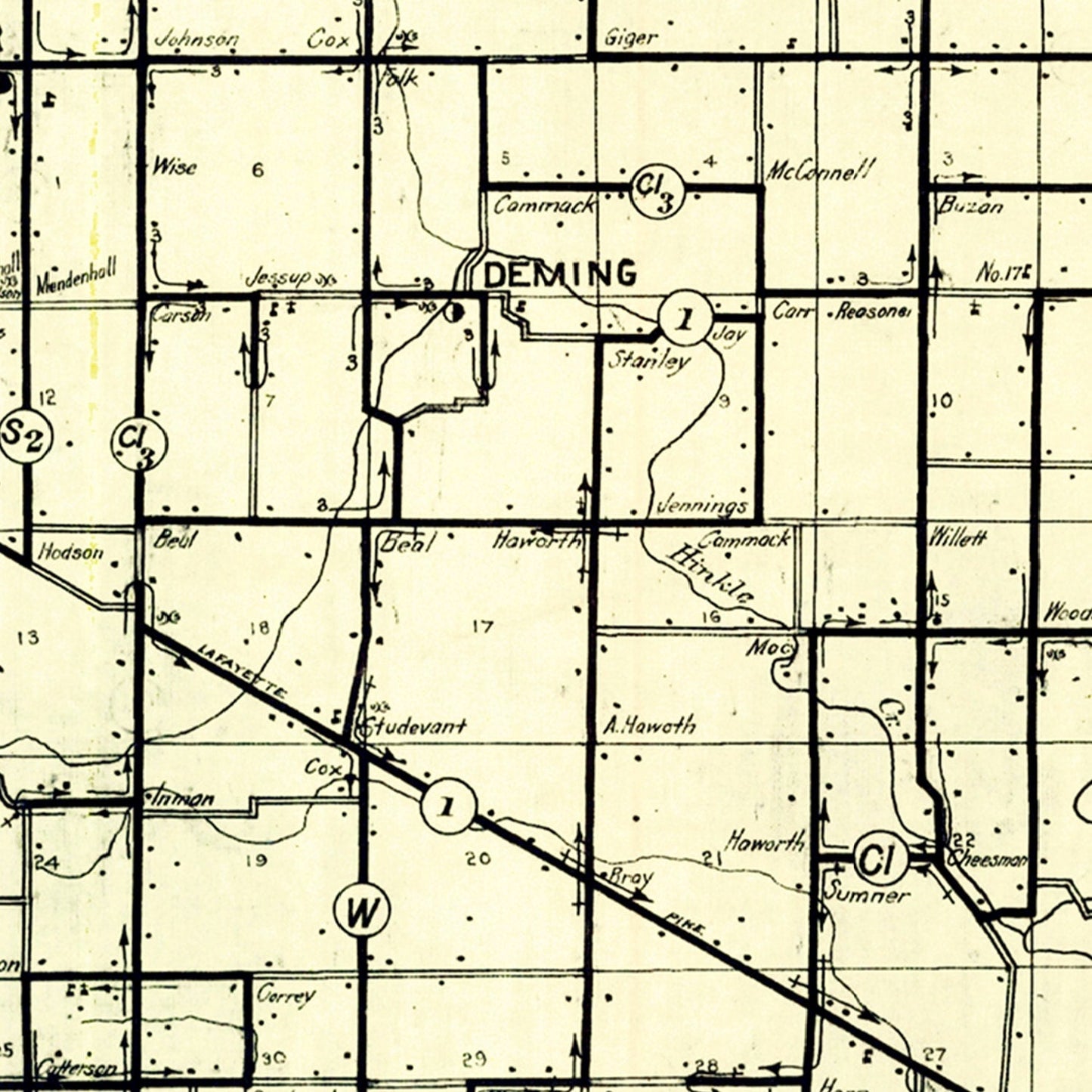 Vintage Map of Hamilton County, Indiana 1909