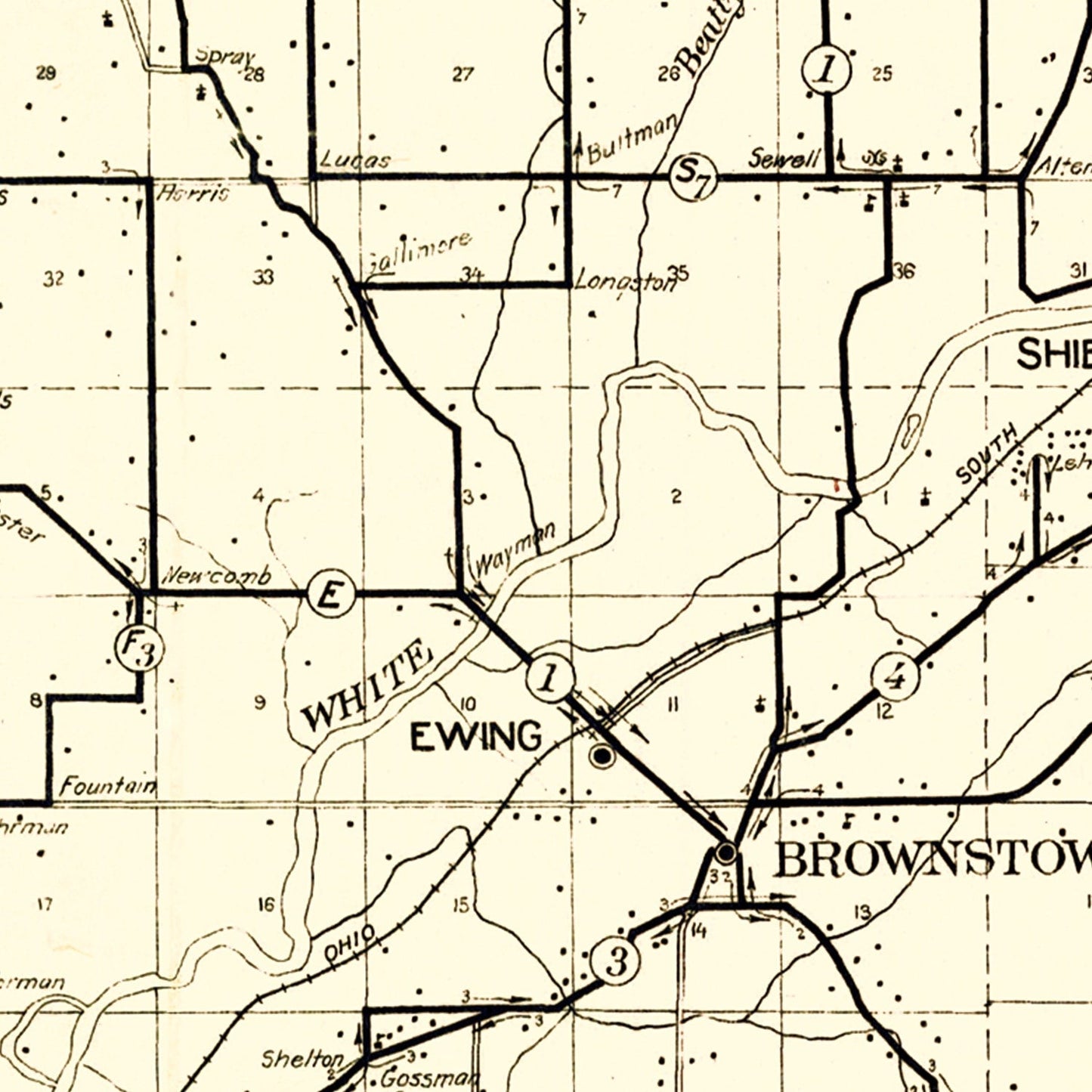 Vintage Map of Jackson County, Indiana 1910