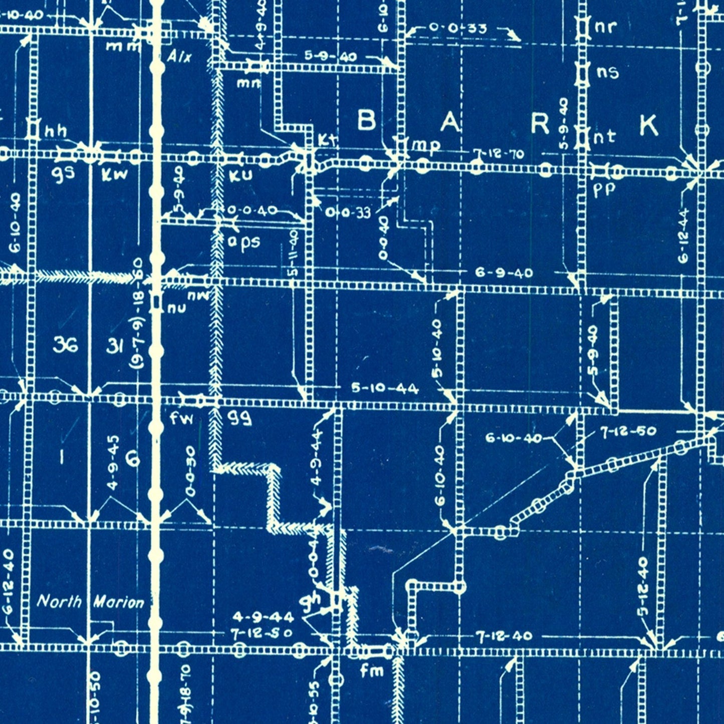 Vintage Map of Jasper County, Indiana 1936