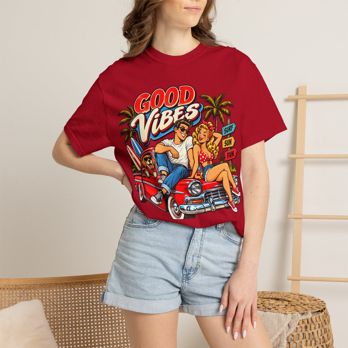 Good Vibes Retro Beach T-Shirt