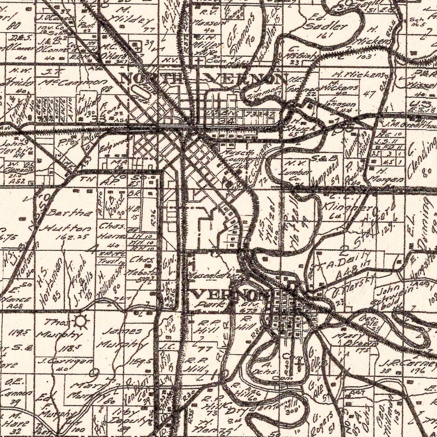Vintage Map of Jennings County, Indiana 1935