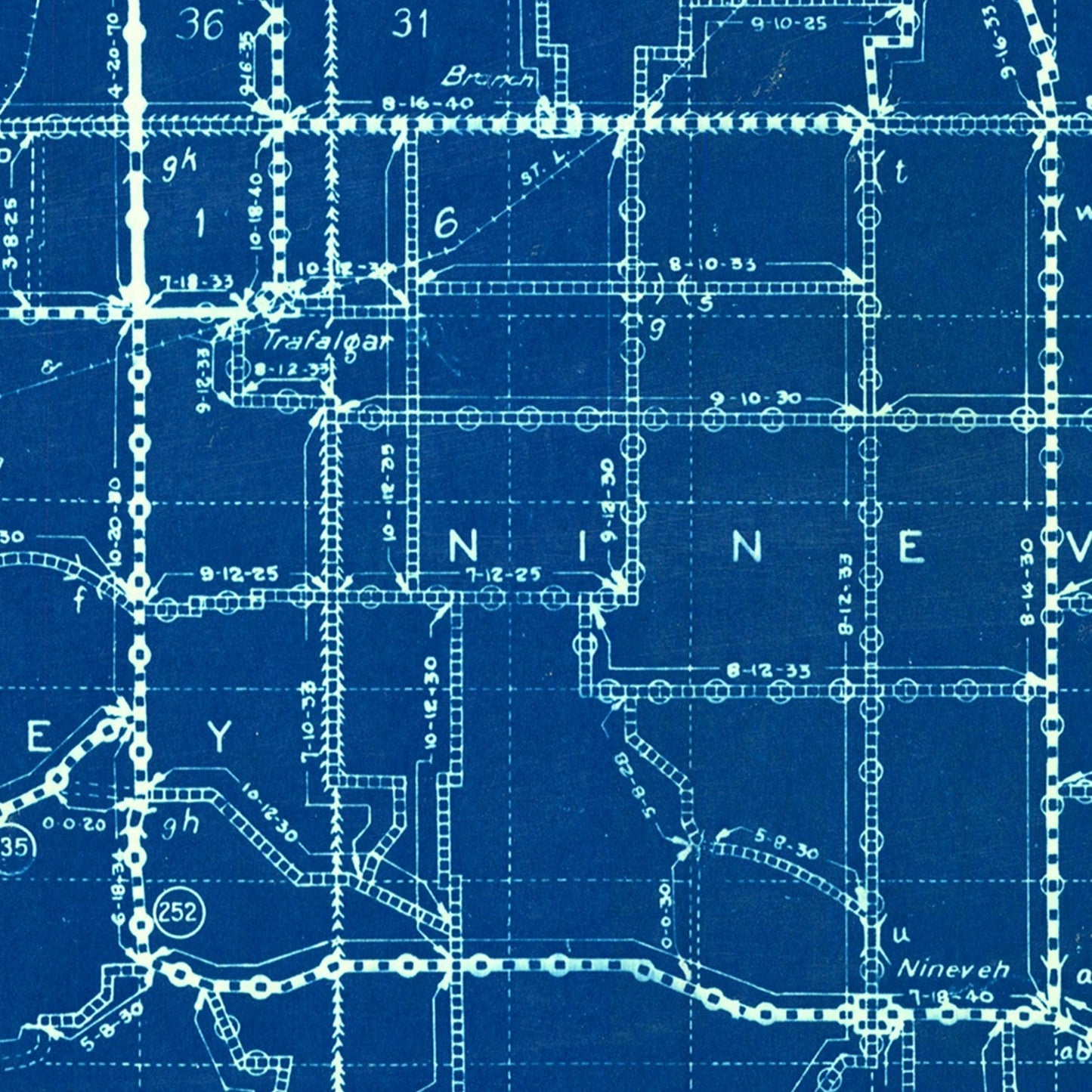 Vintage Map of Johnson County, Indiana 1936