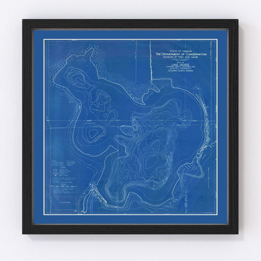 Vintage Lake George, IN Map 1923