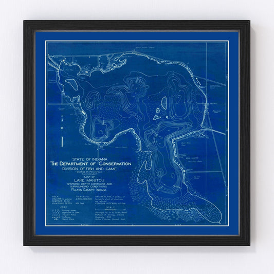 Vintage Lake Manitou, IN Map 1924