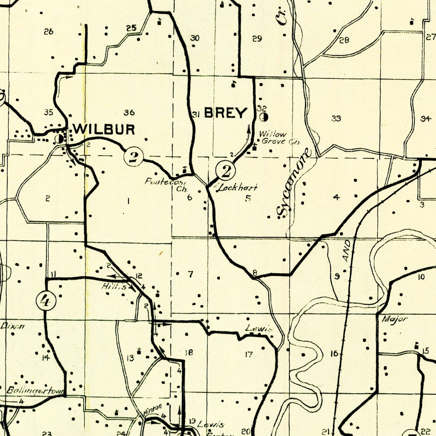Vintage Map of Morgan County, Indiana 1911