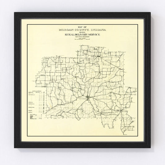 Vintage Map of Morgan County, Indiana 1911