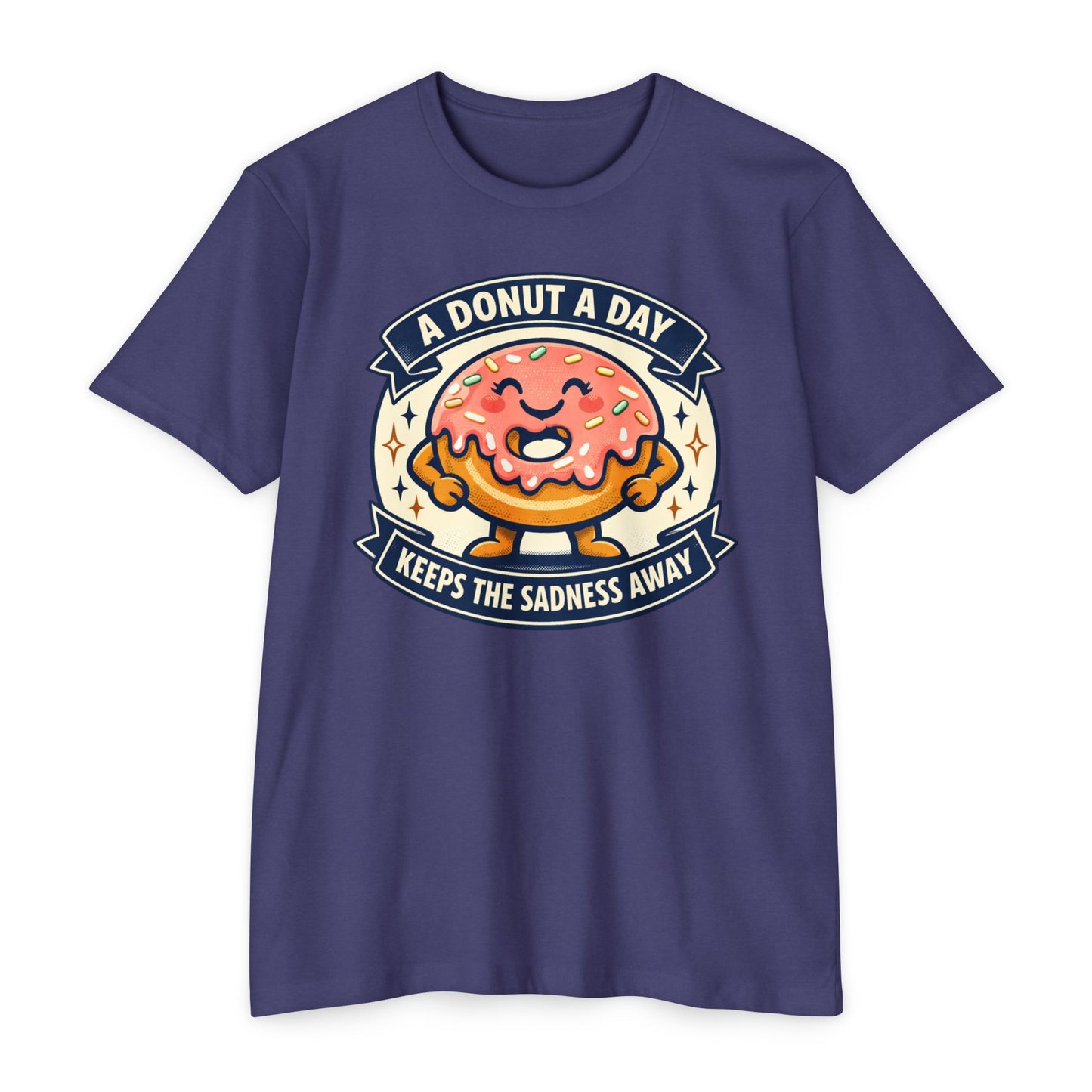 Donut A Day T-Shirt — "A Donut a Day Keeps the Sadness Away" Cute Comfort Tee