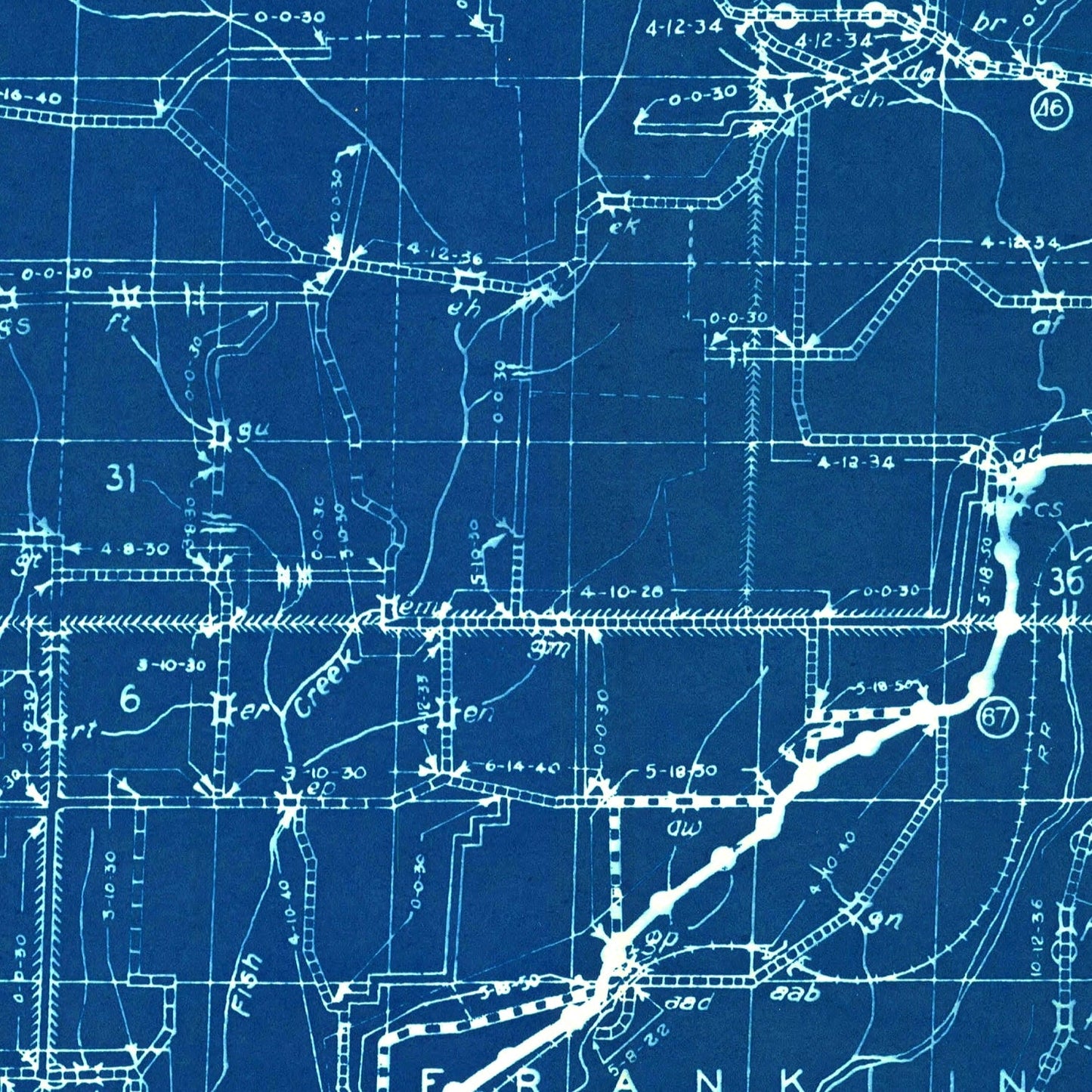 Vintage Map of Owen County, Indiana 1936