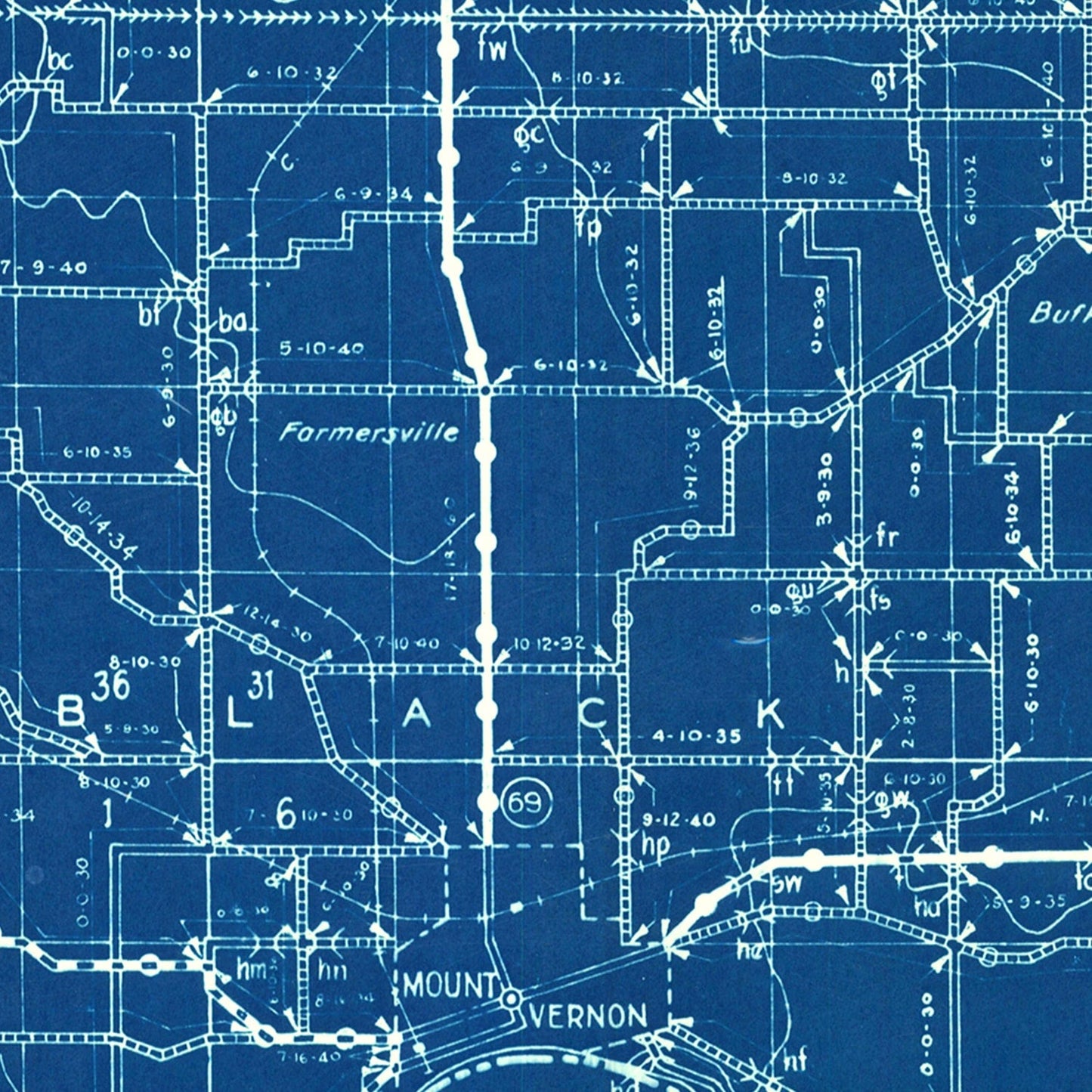 Vintage Map of Posey County, Indiana 1936