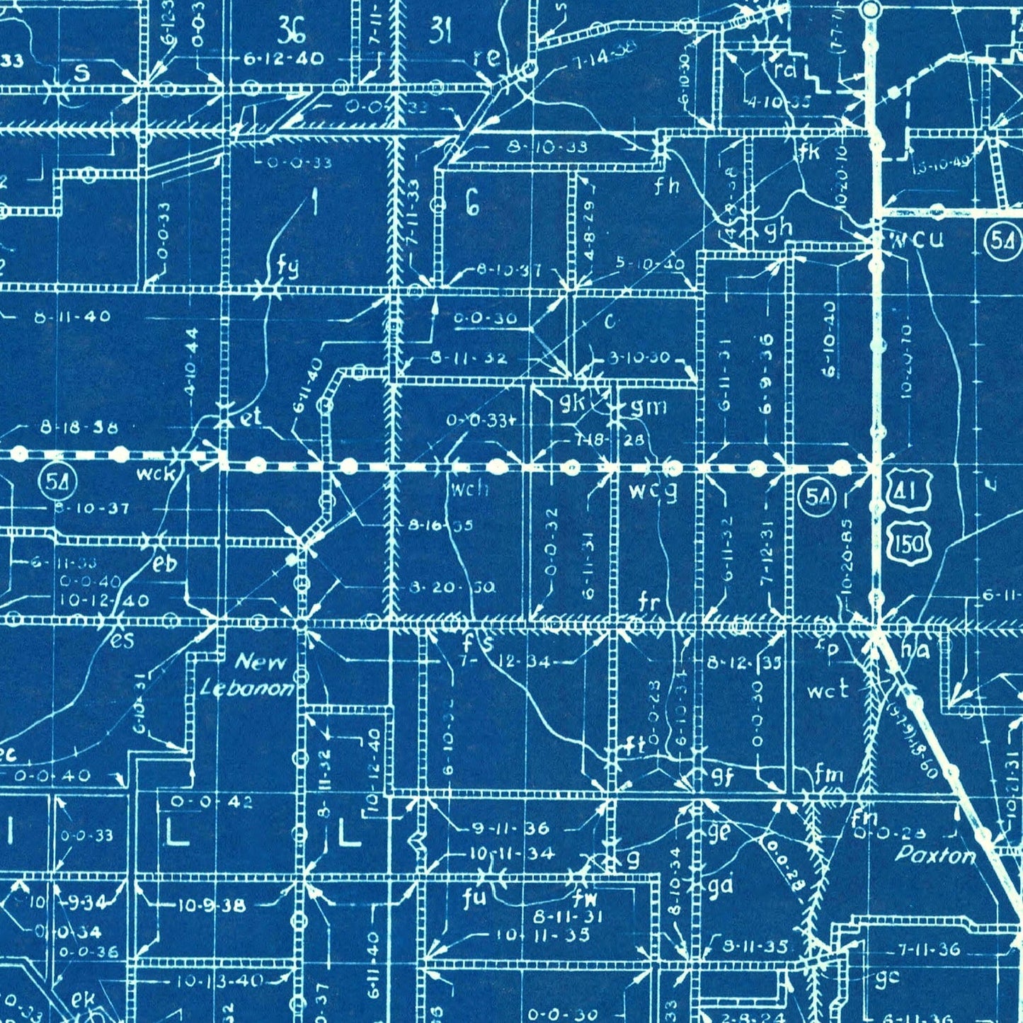 Vintage Map of Sullivan County, Indiana 1936