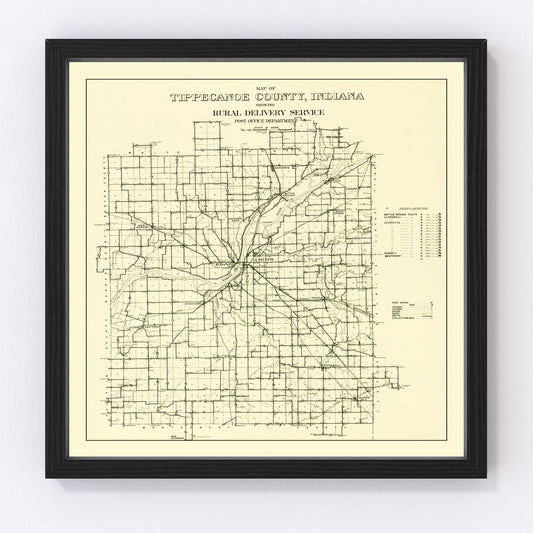 Vintage Map of Tippecanoe County, Indiana 1911