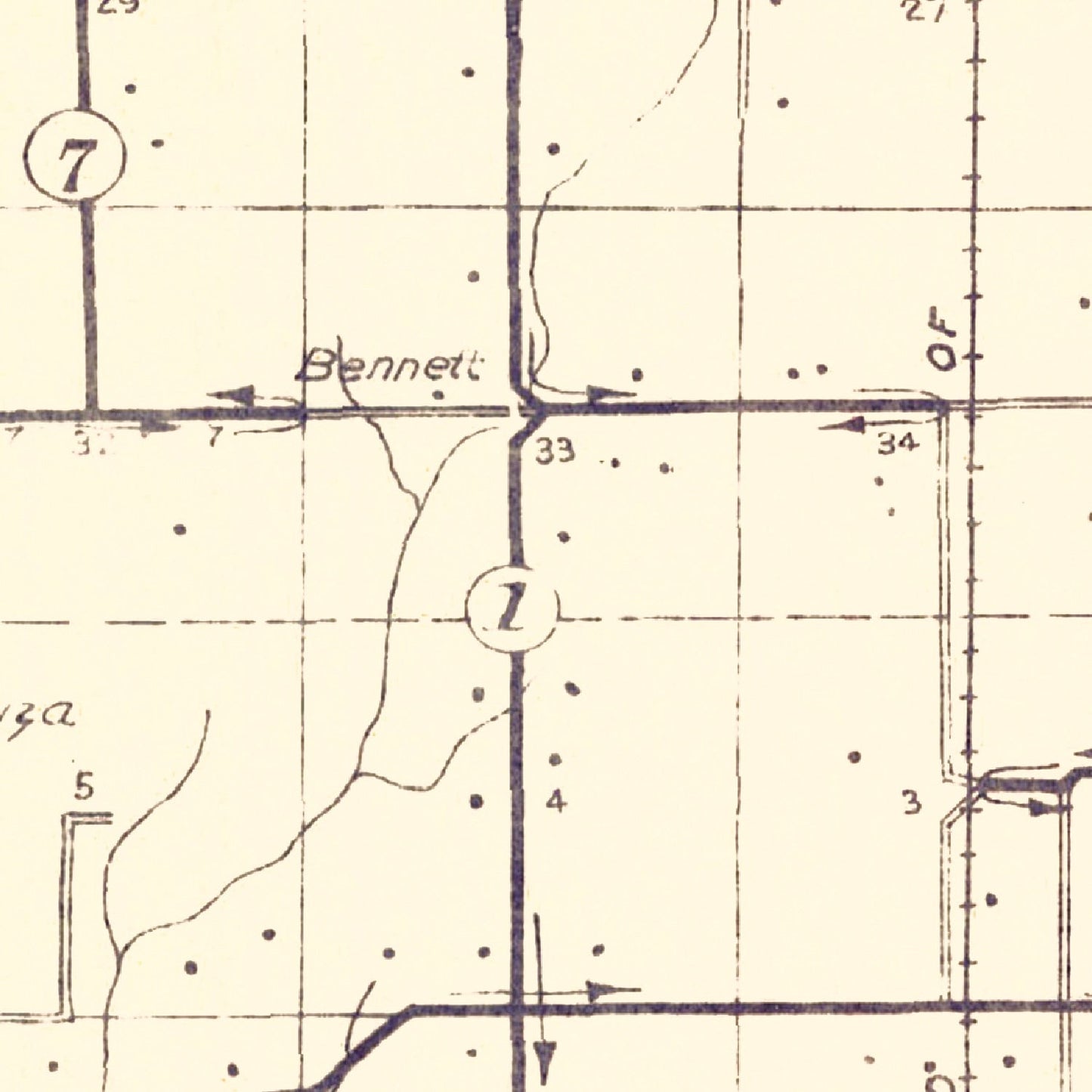 Vintage Map of Union County, Indiana 1911