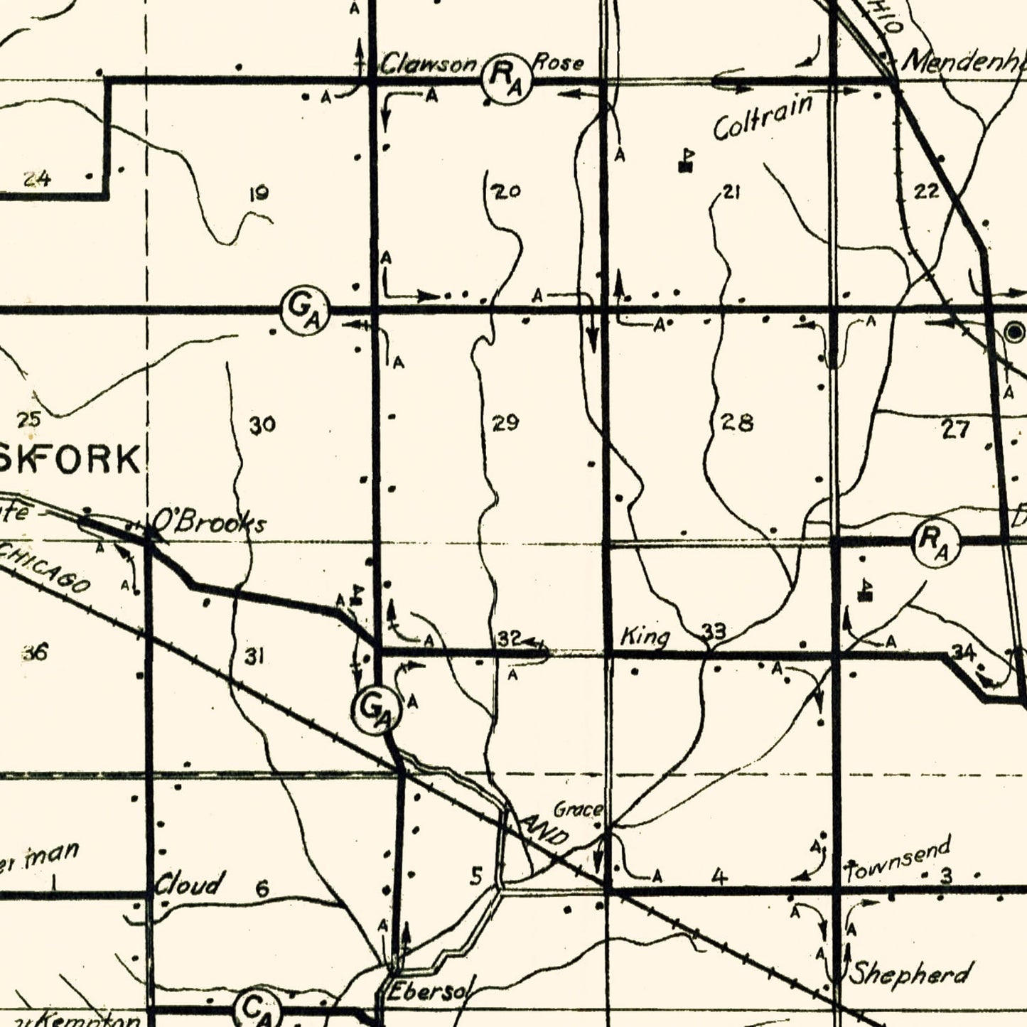 Vintage Map of Wayne County, Indiana 1910