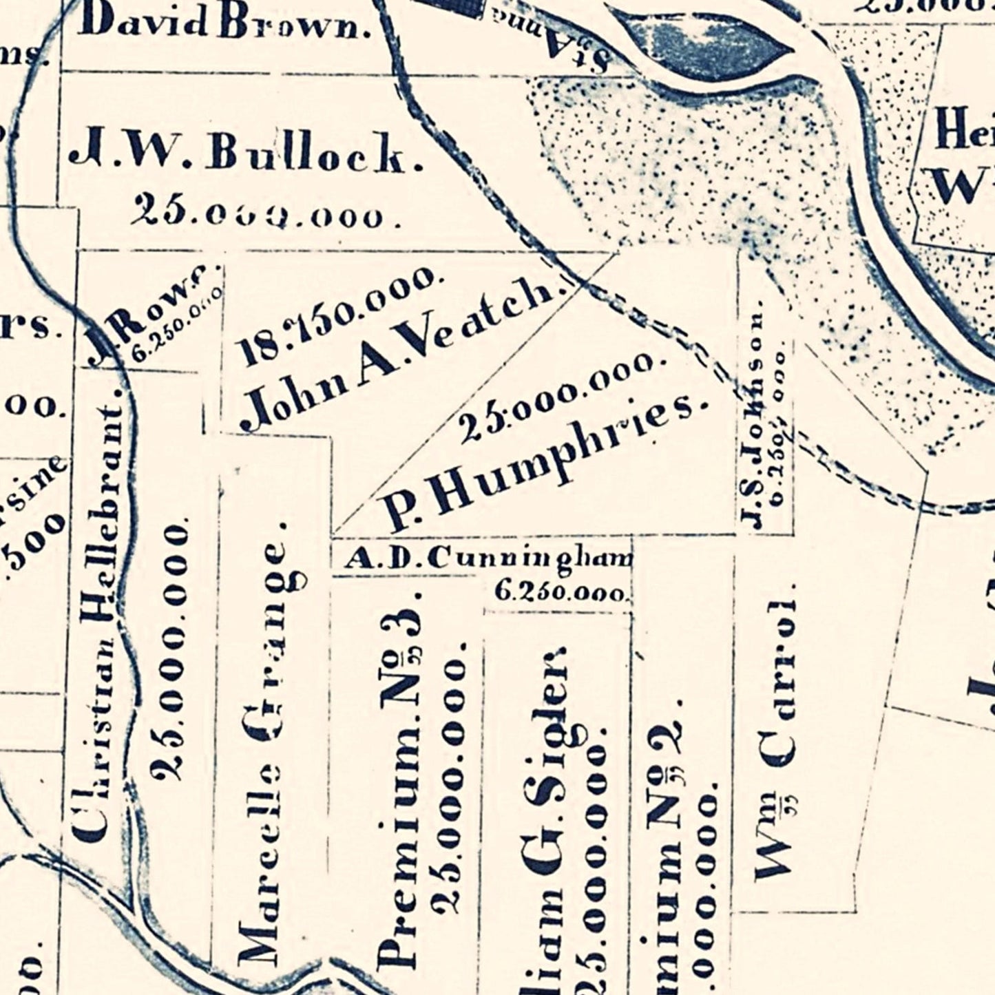 Vintage Map of Jefferson County, Texas 1840