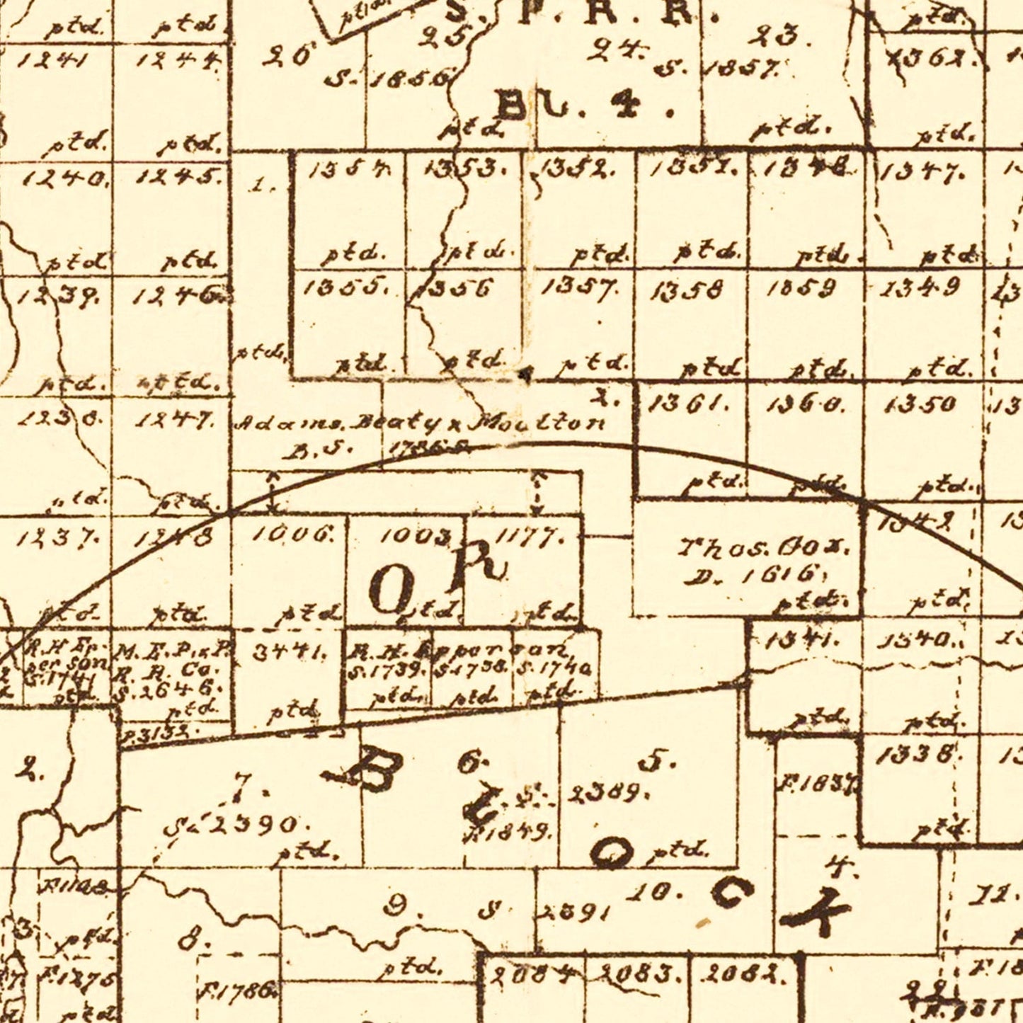 Vintage Map of Stephens County, Texas 1879