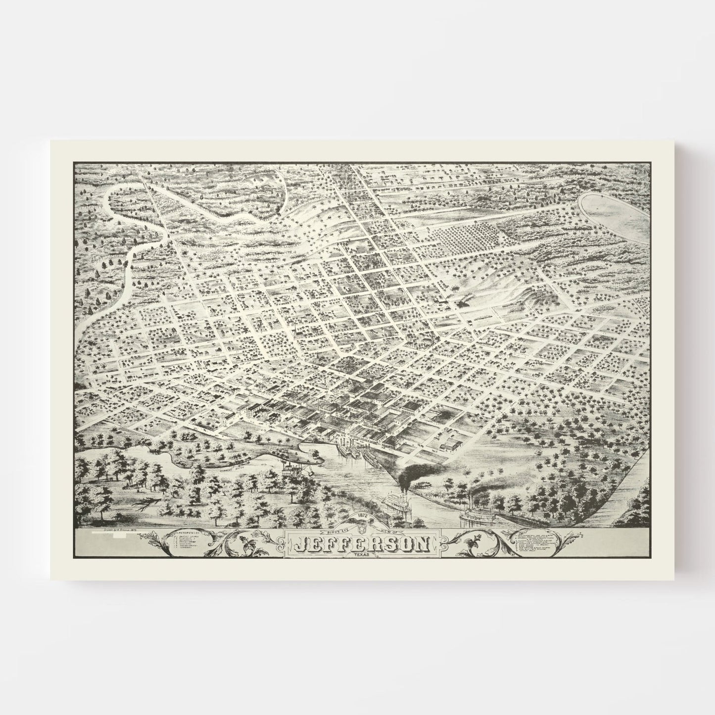 Vintage Map of Jefferson, Oklahoma 1872