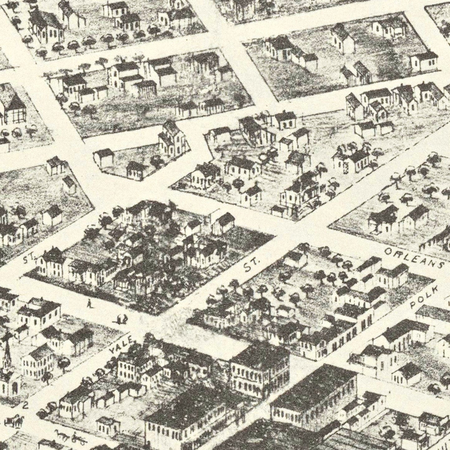 Vintage Map of Jefferson, Oklahoma 1872